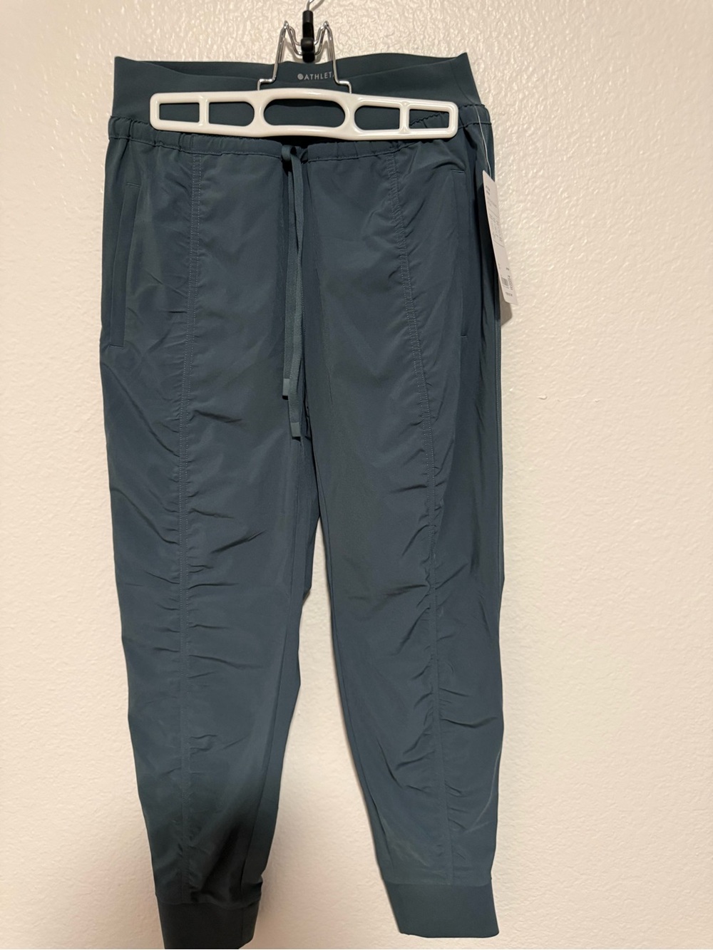 Athleta Teal Drawstring Track Joggers